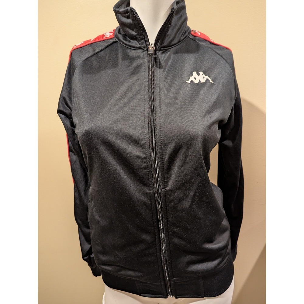 KAPPA 222 BANDA Wanniston Slim Womens Track Jacket - Black -‎ Size Small